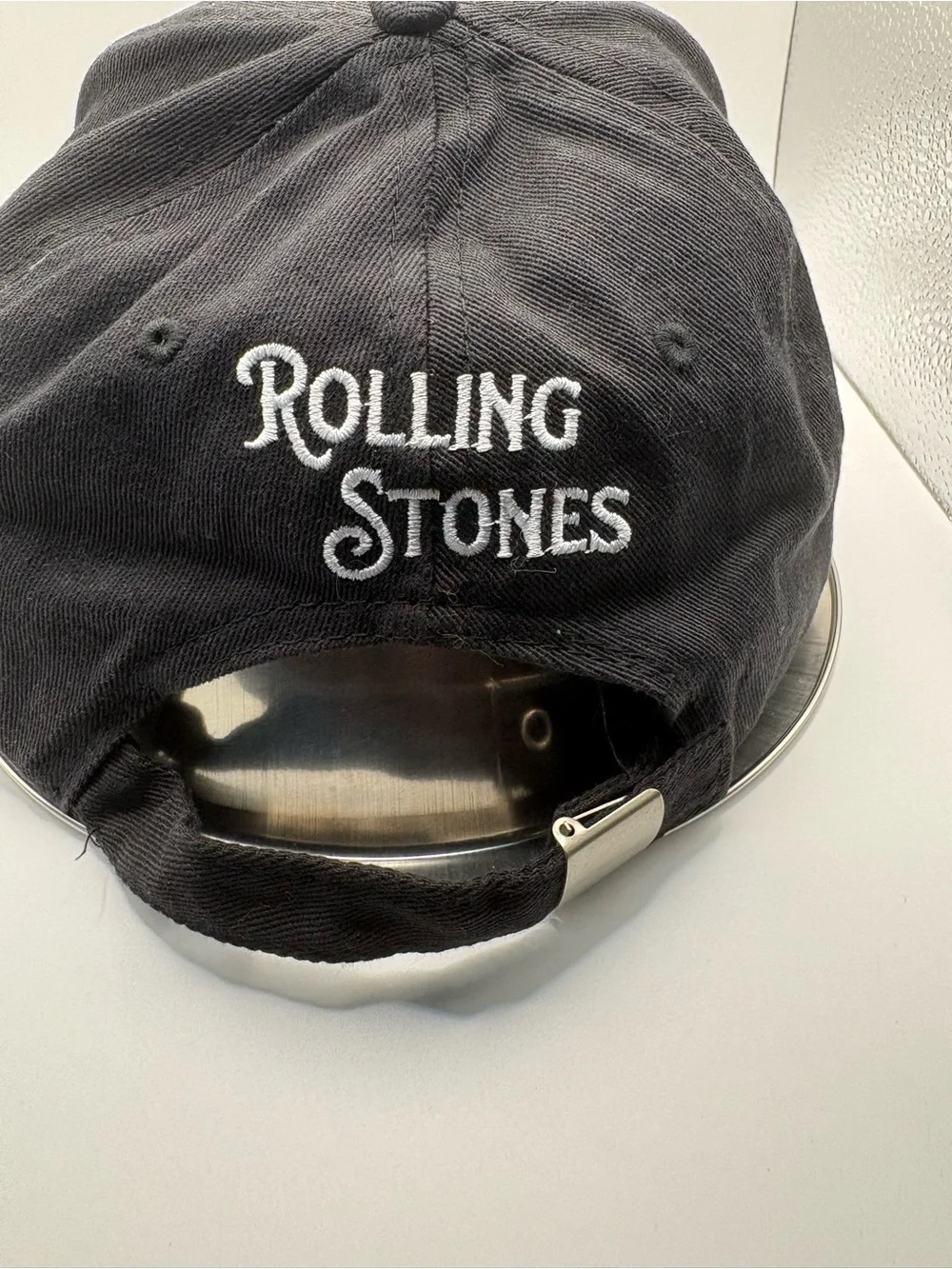 Rolling Stones Tongue Logo Black Strapback Hat OSFM